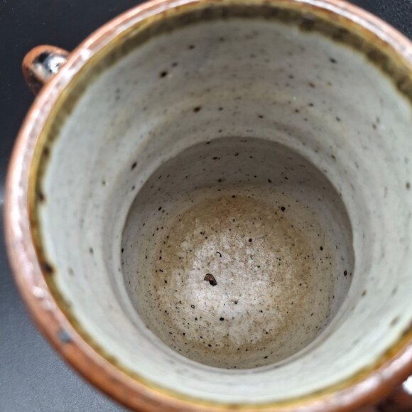 Handcrafted Signed Mexican Ceramic Vase Bird Floral Motif Double Handled Pottery - Picture 5 of 7